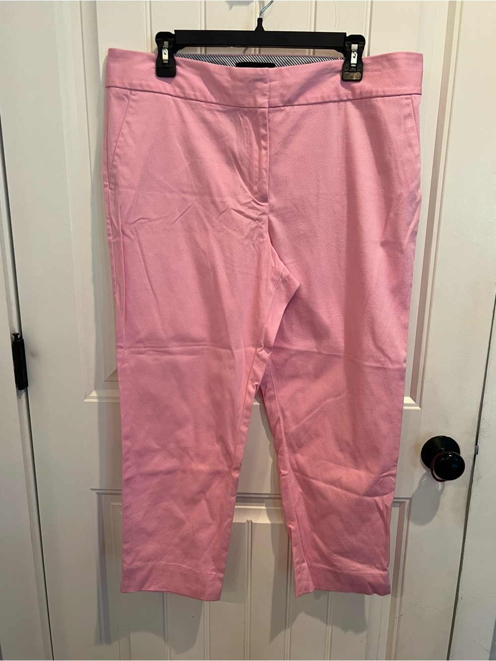 Talbots Pink Slim Crop Pants size 14 stretch cotton preppy career